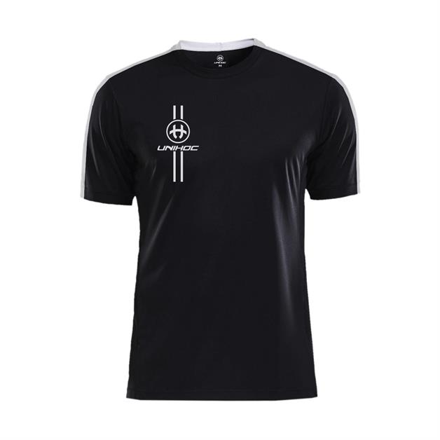 Spille trøje - Unihoc Arrow - JR. Floorball t-shirt som del af et spillesæt Sort