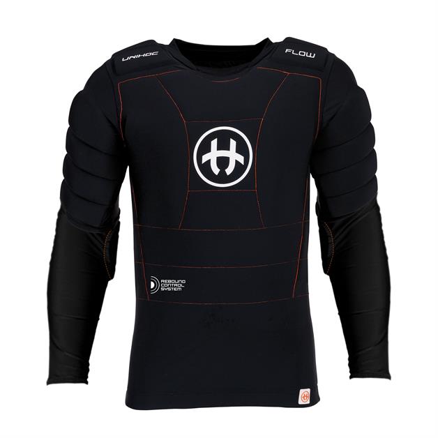 Langærmet floorball målmands t-shirt Rebound Control, Sort