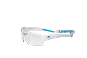 Sportsbriller - Unihoc floorball briller til unge - Victory junior, Hvid/Blå