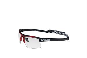 Sportsbriller - Unihoc floorball briller til unge - Energy junior, Rød/Sort