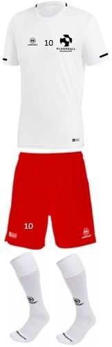 Landsholds spillesæt - Unihoc TAMPA - T-shirt, shorts og strømper inkl. logo (Str. 120-XXL)