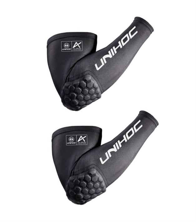 Str. 150-XXL - Målmands albue beskyttere - Unihoc ALPHA - Arm bind med albue pude