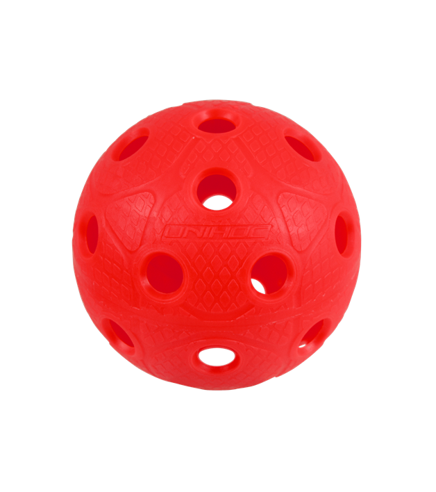 (RØD) Floorball bold - Unihoc Dynamic ball - IFF godkendt floorballbold (1 stk.)