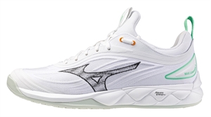 Str. 42-45 Mizuno Wave Luminous 3 – Floorball sko - Hvid/sort/lysegrøn