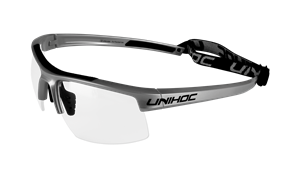 Sportsbriller - Unihoc hockey briller til voksne - Energy senior, graphite/sort