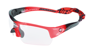 Sportsbriller - Unihoc floorball briller til unge - Victory junior, rød/sort