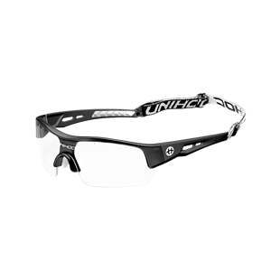 Sportsbriller - Unihoc hockey briller til voksne - Victory senior, sort/hvid