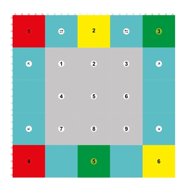 Skills Zone 360 - My Floorball - Trænings floorball gulv / plader / brikker - 25 stk.