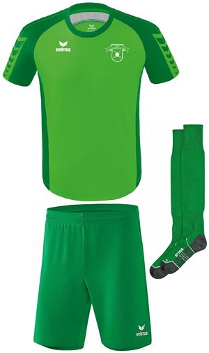 Junior SPILLESÆT (Sæby Floorball Klub) - Erima - T-shirt, shorts og strømper inkl. klublogo (Str. 110-XXL)