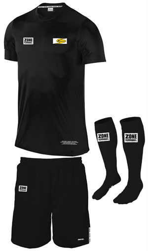 Sr. SPILLESÆT (Strandby Tornados hjemmebane dragt) - Zone Athlete - T-shirt, shorts og strømper inkl. klublogo (Str. XS-XXL)