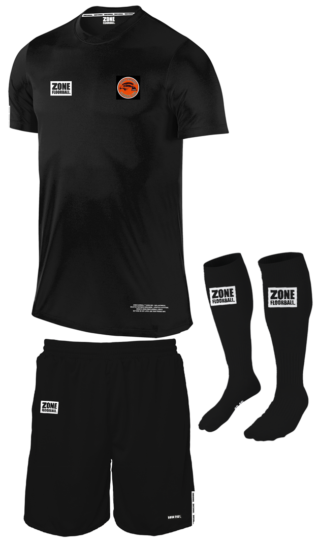 Jr. SPILLESÆT (Sunds Seahawks hjemmebane dragt) - Zone Athlete - T-shirt, shorts og strømper inkl. klublogo (Str. 120-160)
