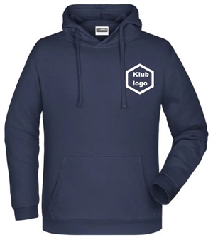 Str. 98-164cm og S-5XL - LANDSSTÆVNE hættetrøje - Mørkeblå med ryglogo og mulighed for klublogo