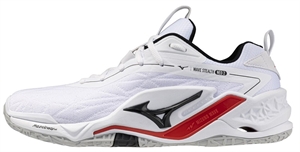 Str. 40,5-46 Mizuno Floorball sko - Mizuno Wave Stealth NEO 2 - Hvid/sort/rød