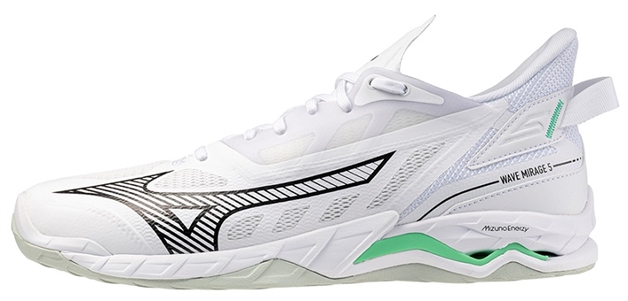 Str. 42,5-45 Mizuno Wave Mirage 5 – Floorball sko - Hvid/sort/lysegrøn