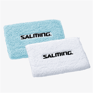 2-pak svedbånd - Salming wristband Mid 2.0 - Håndleds bånd i hvid/lyseblå
